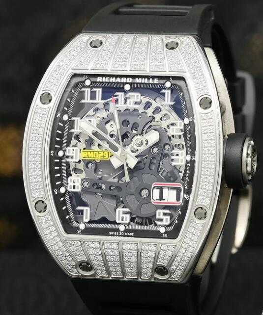 Replica Richard Mille RM 029 White Gold Diamonds Watch